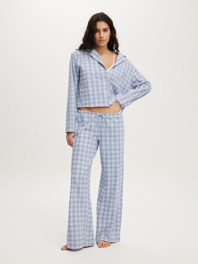 Cotton On Blue Dreamy Soft Boxy Shirt & Wide Leg Pant Set - Image 1 of 4