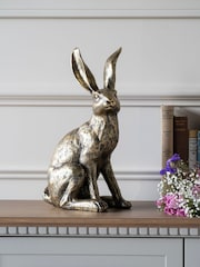 Laura Ashley Gold Antiqued Sitting Hare Ornaments Sculpture - Image 2 of 6