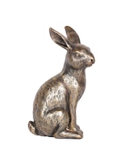 Laura Ashley Gold Antiqued Sitting Hare Ornaments Sculpture - Image 5 of 6