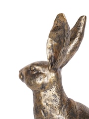 Laura Ashley Gold Antiqued Sitting Hare Ornaments Sculpture - Image 6 of 6