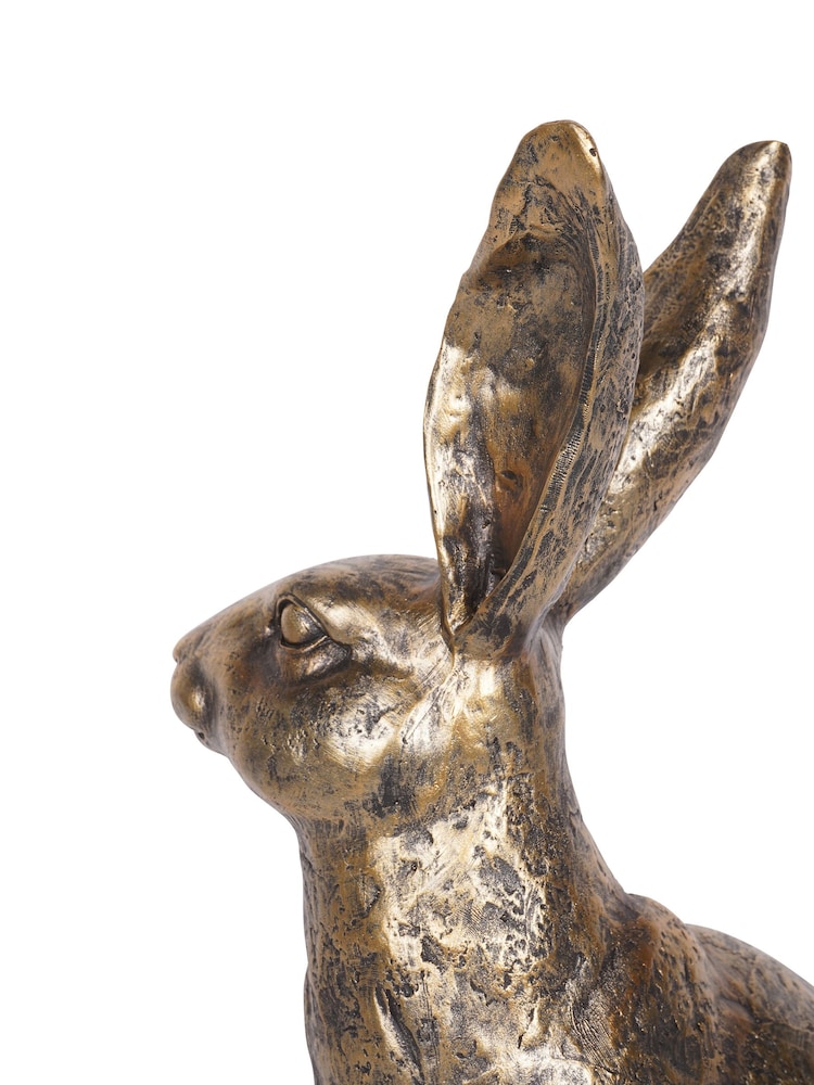 Laura Ashley Gold Antiqued Sitting Hare Ornaments Sculpture - Image 6 of 6 Laura Ashley Gold Antiqued Sitting Hare Ornaments Sculpture - Image 6 of 6