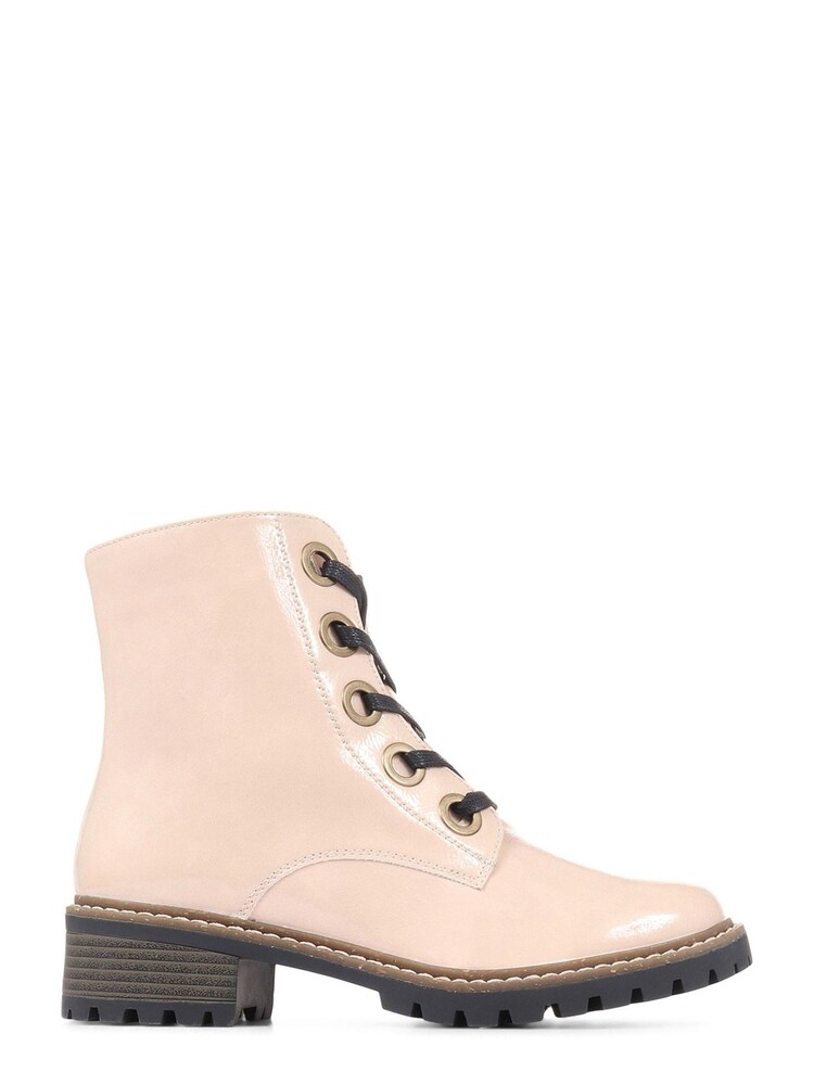 Pavers White Metallic Lace Up Ankle Boots - Image 1 of 5 Pavers White Metallic Lace Up Ankle Boots - Image 1 of 5