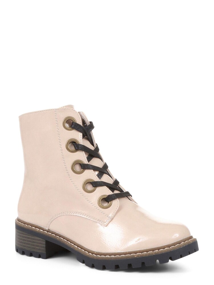 Pavers White Metallic Lace Up Ankle Boots - Image 2 of 5 Pavers White Metallic Lace Up Ankle Boots - Image 2 of 5