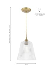 Laura Ashley Aged Brass Callaghan Pendant Large Ceiling Light - Image 4 of 4