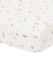 Little Dutch Pink Sailors Bay White Fitted Bassinet Sheet - Image 2 of 2
