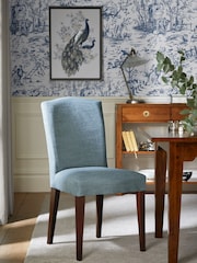 Laura Ashley Set of 2 Harley Dark Seaspray Calderbridge Walnut Effect Leg Dining Chairs - Image 1 of 8