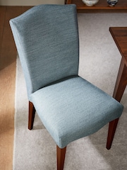Laura Ashley Set of 2 Harley Dark Seaspray Calderbridge Walnut Effect Leg Dining Chairs - Image 2 of 8
