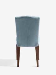 Laura Ashley Set of 2 Harley Dark Seaspray Calderbridge Walnut Effect Leg Dining Chairs - Image 6 of 8