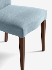 Laura Ashley Set of 2 Harley Dark Seaspray Calderbridge Walnut Effect Leg Dining Chairs - Image 7 of 8