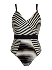 Pour Moi Black Radiance V-Neck Swimsuit - Image 4 of 5