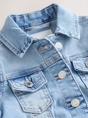 Mid Blue Frill Shoulder Denim Jacket (3-16yrs) - Image 7 of 9
