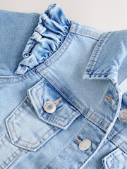 Mid Blue Frill Shoulder Denim Jacket (3-16yrs) - Image 8 of 9