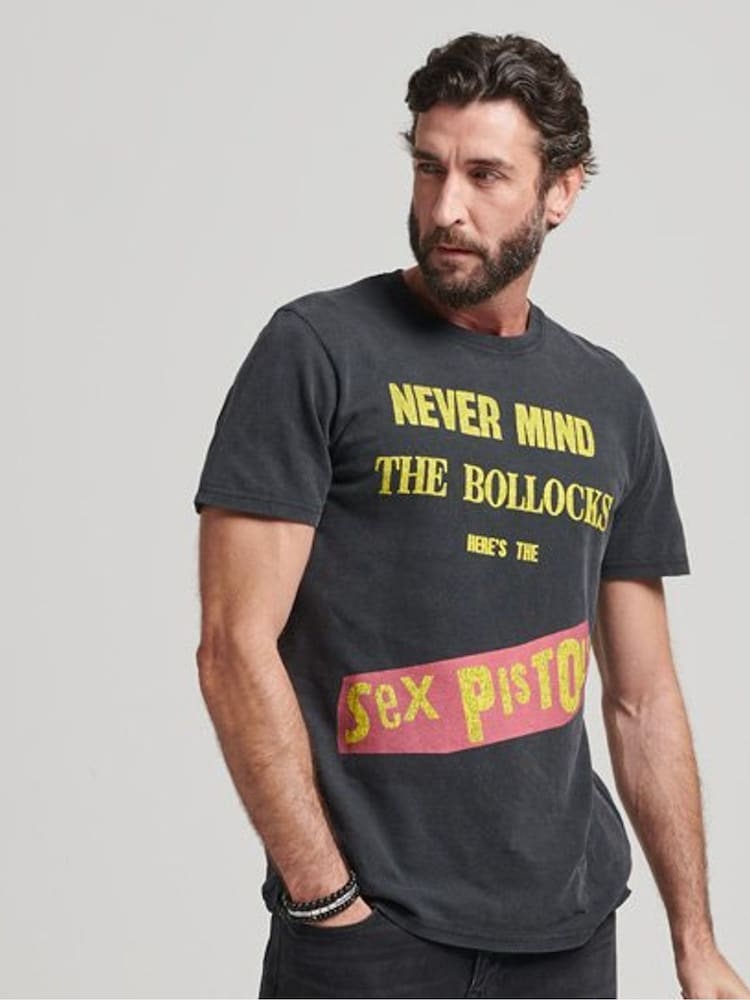 Superdry Black Sex Pistols Limited Edition Band T-Shirt - Image 1 of 7