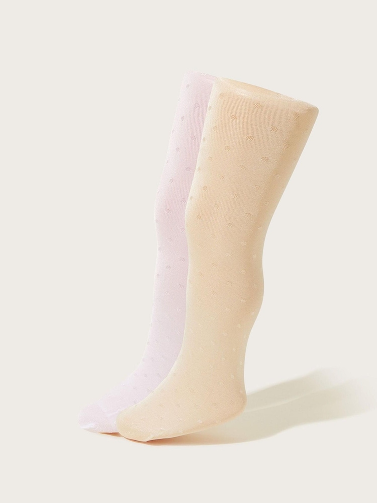 Monsoon Natural Baby Bridal Spot Tights Set - Image 1 of 2