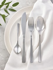 Silver 16pc Moderna Stainless Steel Cutlery Set - Image 1 of 3