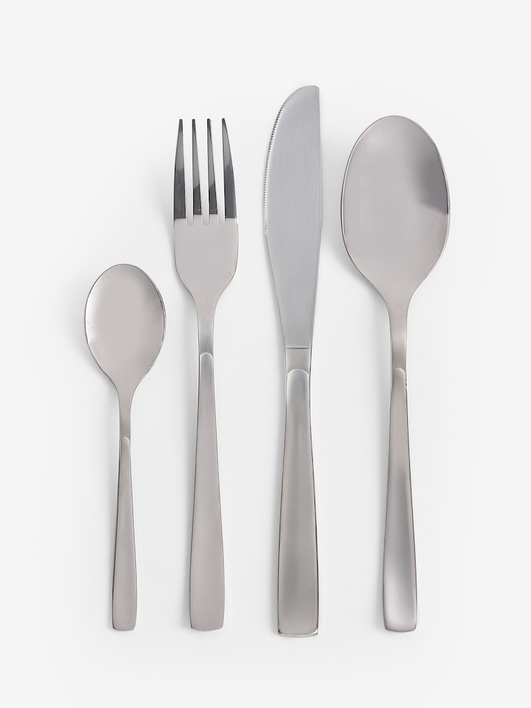 Silver 16pc Moderna Stainless Steel Cutlery Set - Image 3 of 3