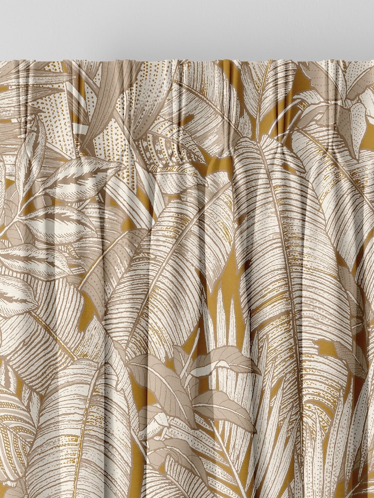 Graham & Brown Turmeric Yellow Paradys Made to Measure 100% Cotton Curtains - Image 2 of 8