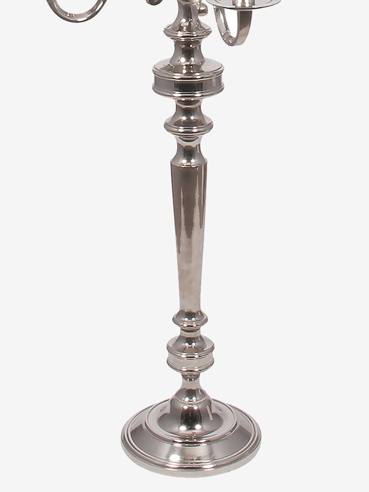 Pacific Silver/White Shiny Nickel Aluminium And Iron Floor Candelabra - Image 3 of 3