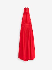 Red Sleeveless Halter Neck Midi Dress - Image 5 of 5