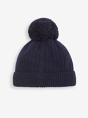 Azul marino - Gorro de canalé calentito de Jojo Maman Bébé - Imagen 1 de 3