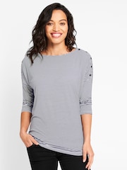 Marineblau/blau - Jojo Maman Bébé Umstands- und Stillmode Top mit Schulter-Cutout - Bild 1 von 4
