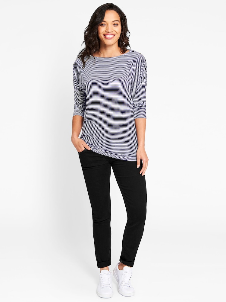 Marineblau/blau - Jojo Maman Bébé Umstands- und Stillmode Top mit Schulter-Cutout - Bild 2 von 4