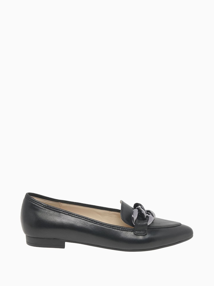 Gabor Carol Black Leather Ballerina Shoes - Image 1 of 5