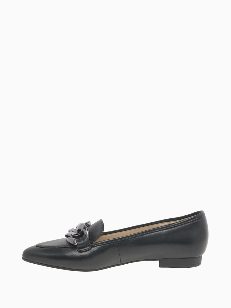 Gabor Carol Black Leather Ballerina Shoes - Image 2 of 5
