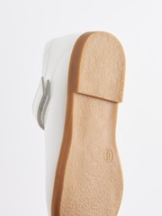White Patent Leather Standard Fit (F) Brogue Mary Jane Shoes - Image 6 of 6