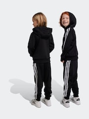 adidas Black Sportswear Essentials 3-Stripes Shiny Tracksuit - Image 2 of 9