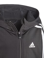 adidas Black Sportswear Essentials 3-Stripes Shiny Tracksuit - Image 7 of 9