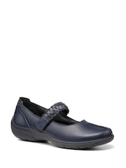 Hotter Navy Wide Fit Shake II Touch Fastening Leather Shoes - Image 2 of 4