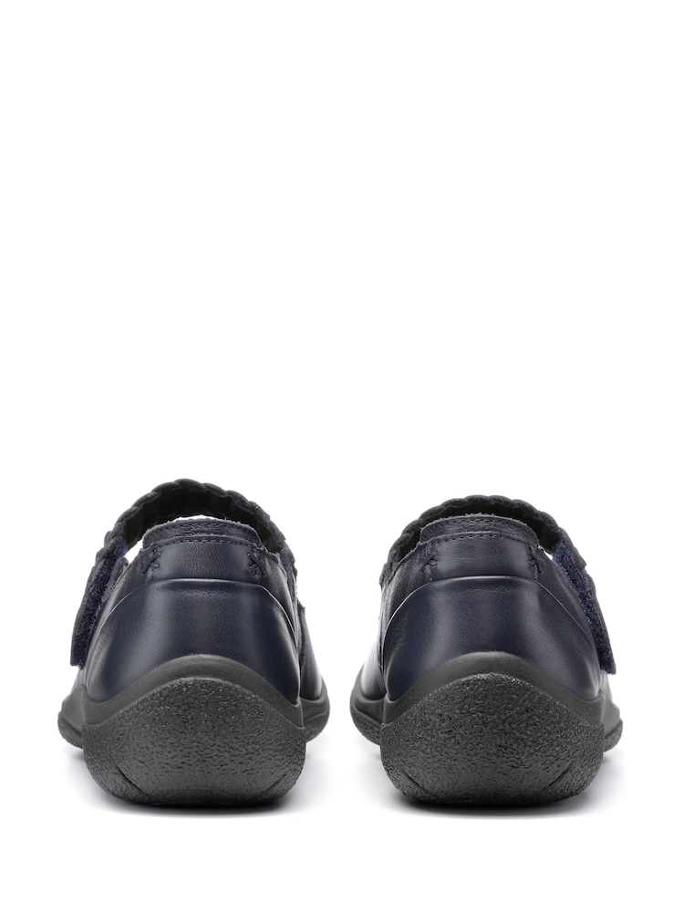 Hotter Navy Wide Fit Shake II Touch Fastening Leather Shoes - Image 4 of 4