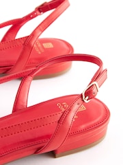 rdeča - Tkani čevlji z odprto peto Forever Comfort® - Slika 3 iz 5