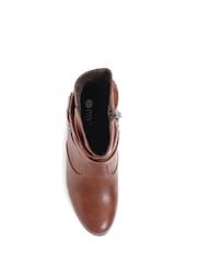 Pavers Brown Block Heeled Ankle Boots - Image 3 of 5