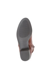 Pavers Brown Block Heeled Ankle Boots - Image 4 of 5