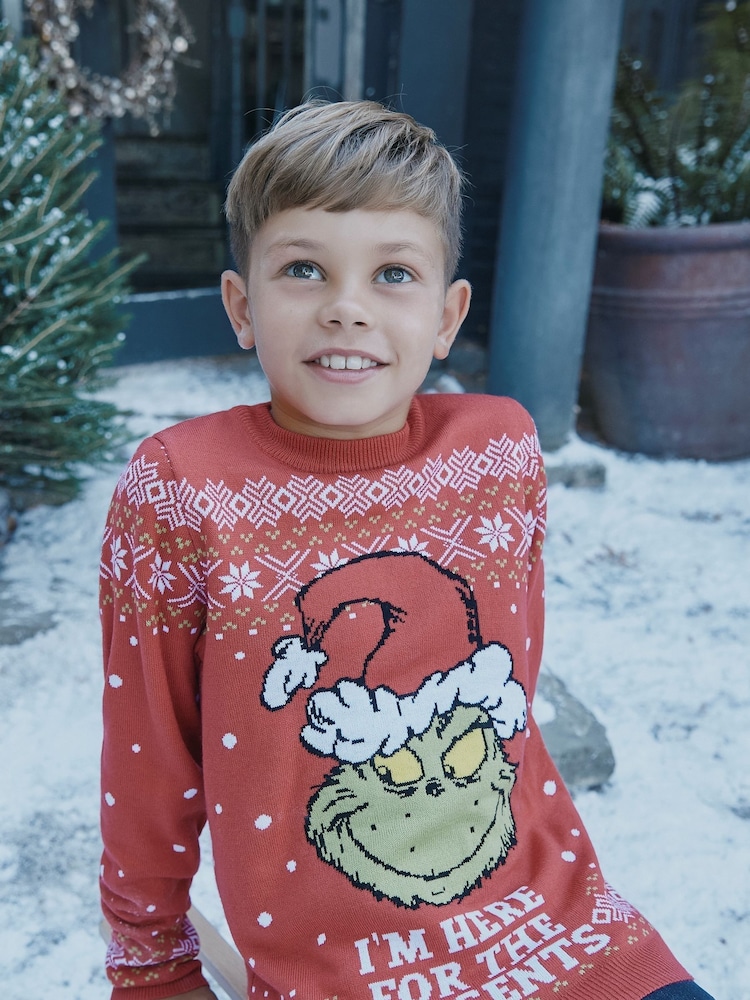 M&Co Red Grinch Christmas Jumper - Image 1 of 4