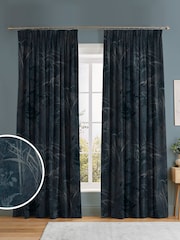 Graham & Brown Midnight Purple Restore Made to Measure 100% Cotton Curtains - Image 1 of 8