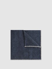 Reiss Indigo Halley Wool-Silk Blend Pocket Square - Image 1 of 5