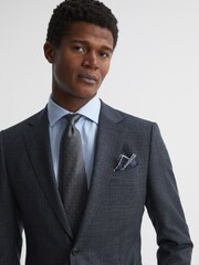 Reiss Indigo Halley Wool-Silk Blend Pocket Square - Image 2 of 5