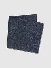 Reiss Indigo Halley Wool-Silk Blend Pocket Square - Image 3 of 5