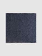 Reiss Indigo Halley Wool-Silk Blend Pocket Square - Image 4 of 5
