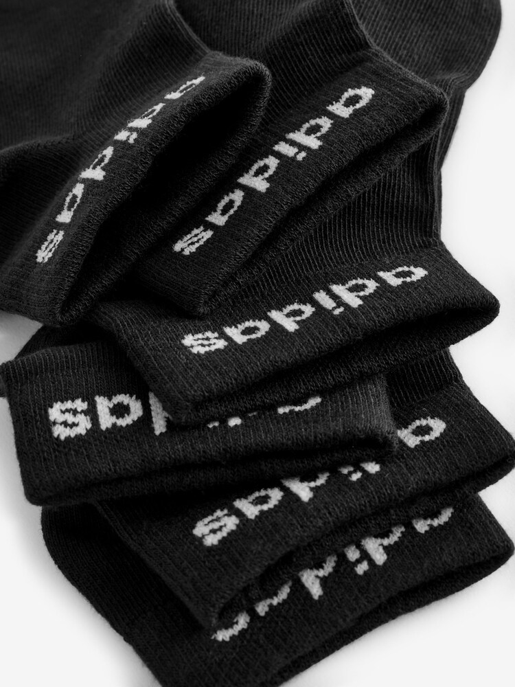 adidas Black Think Linear Ankle Socks 3 Pack - Image 4 of 4