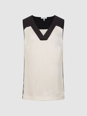 Reiss Black/Blush Sadie Colourblock Silk Vest - Image 2 of 6