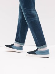 Navy Blue Slip-On Canvas Shoes - Image 2 of 6