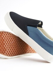 Navy Blue Slip-On Canvas Shoes - Image 6 of 6