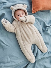 أوفرول مع قبعة قطعة واحدة دافئ بشكل الدب من Jojo Maman Bébé - صورة 1 من 6