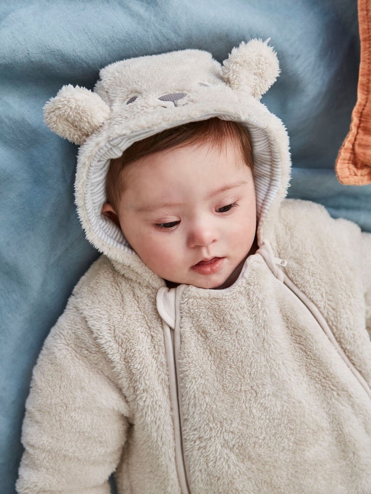 أوفرول مع قبعة قطعة واحدة دافئ بشكل الدب من Jojo Maman Bébé - Image 3 of 6