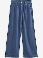Dark Blue Super Soft TENCEL™ Wide Leg Trousers - Image 4 of 4