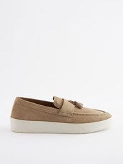 Stone Suede Tassel Loafers - Image 3 of 6